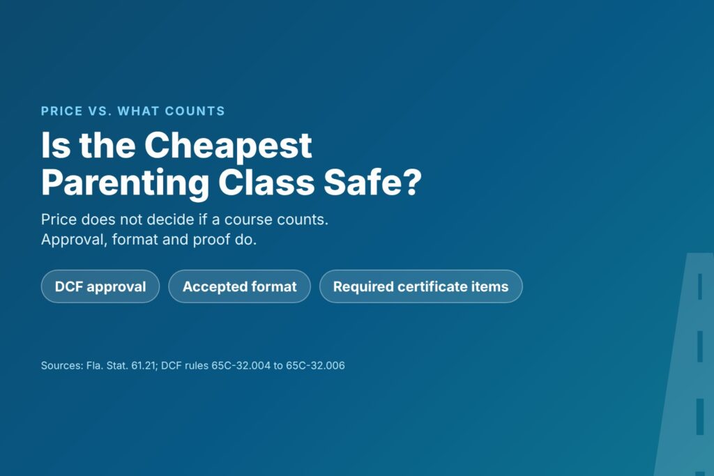 Title card asking Is the Cheapest Class Safe, with chips for DCF approval, accepted format and required certificate items